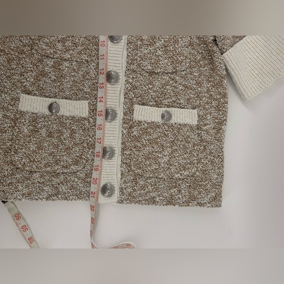 Veronica Beard Kaufman Knit Jacket In Ivory Brown Size XS Cardigan - Picture 12 of 12